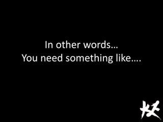 In other words…
You need something like….
 