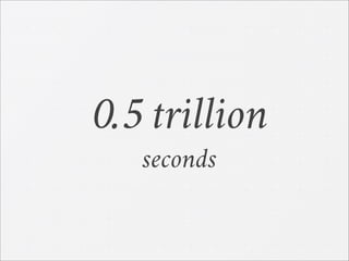 0.5 trillion
seconds
 