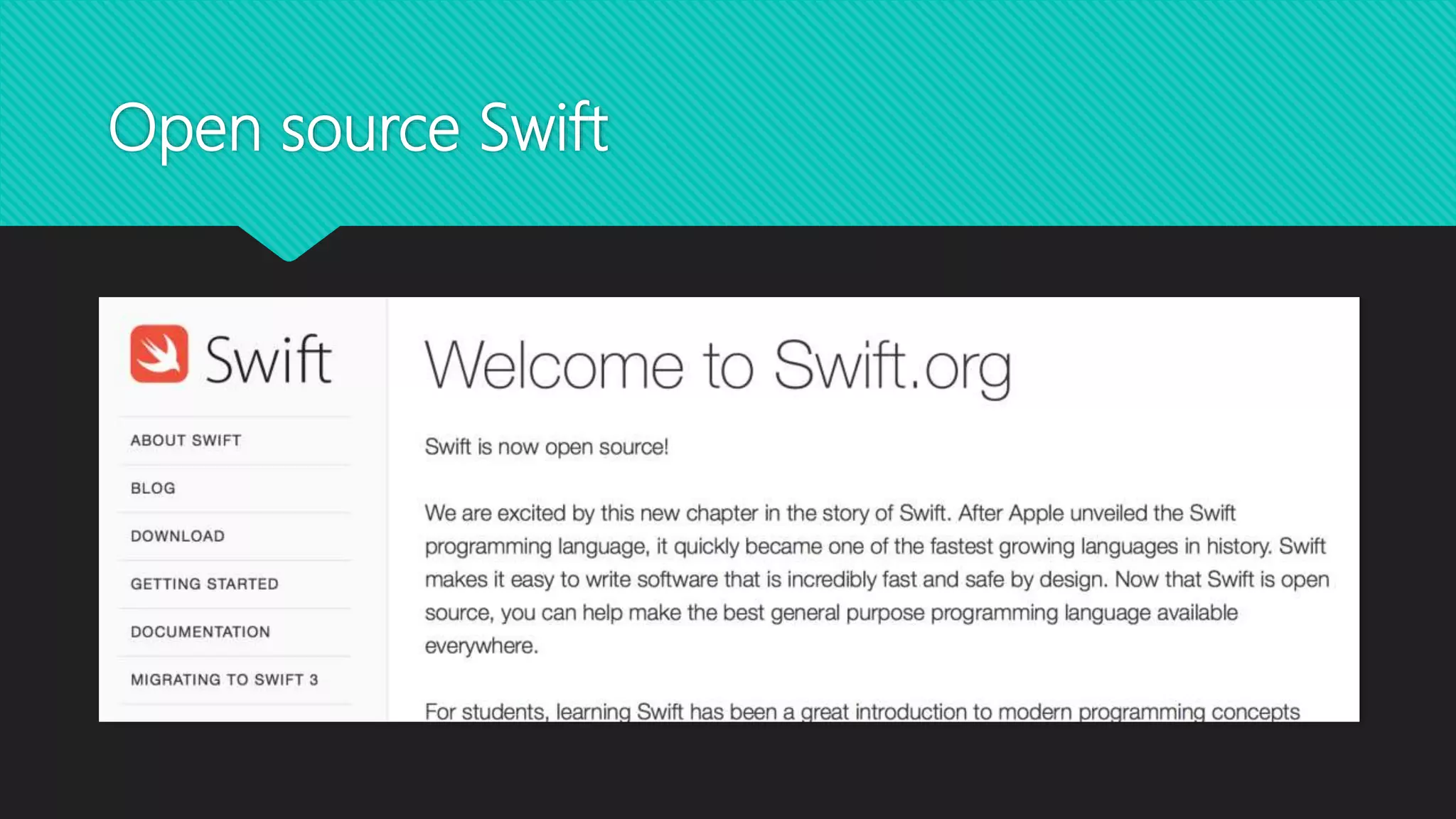 Open source Swift
 