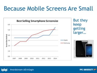 #wordstream @ErinSagin
Because Mobile Screens Are Small
But they
keep
getting
larger…
 