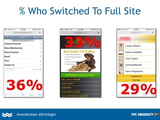 #wordstream @ErinSagin
% Who Switched To Full Site
 