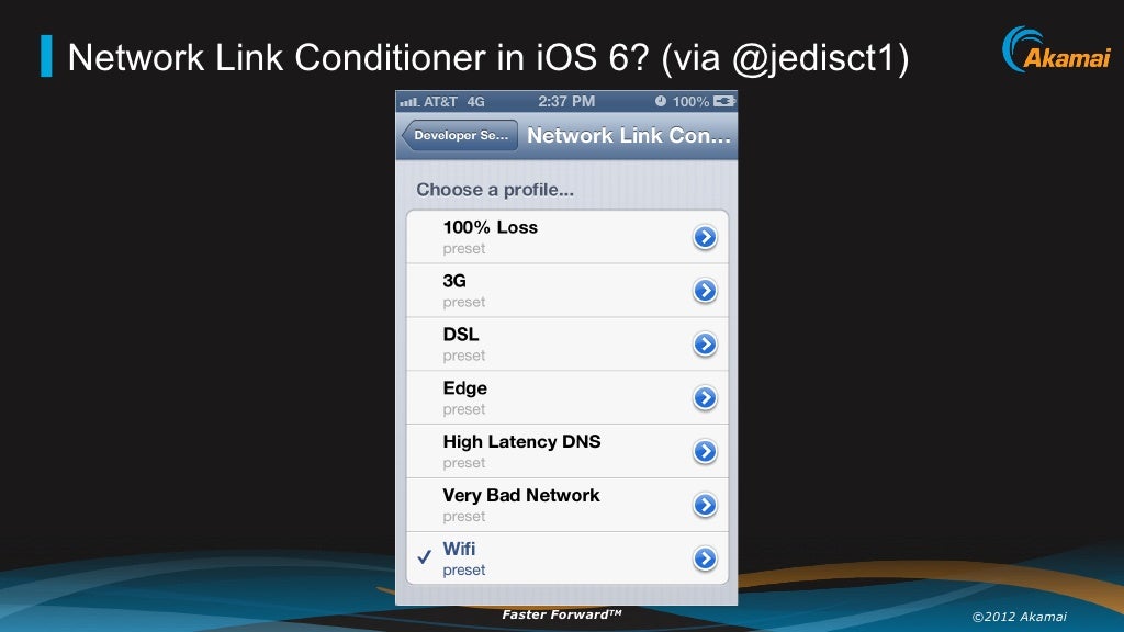 Network Link Conditioner in iOS