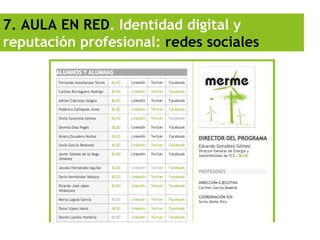 7. AULA EN RED. Identidad digital y
reputación profesional: redes sociales
 