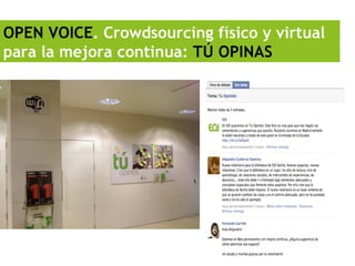 OPEN VOICE. Crowdsourcing físico y virtual
para la mejora continua: TÚ OPINAS
 