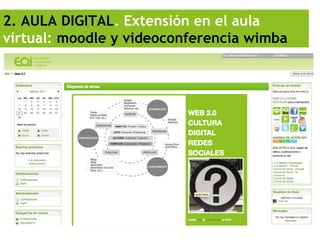 2. AULA DIGITAL. Extensión en el aula
virtual: moodle y videoconferencia wimba
 
