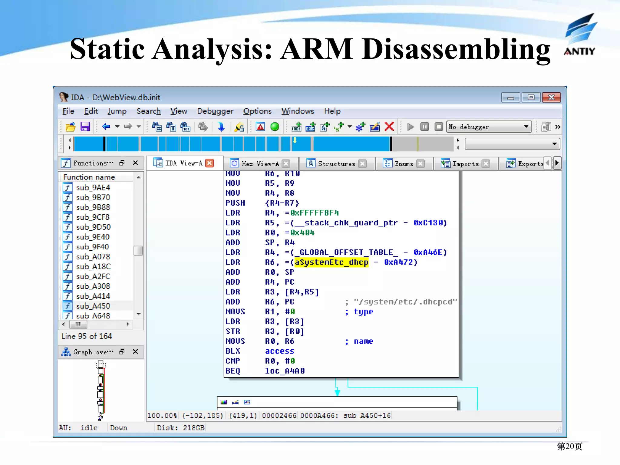 Static Analysis: ARM Disassembling




                                     第20页
 