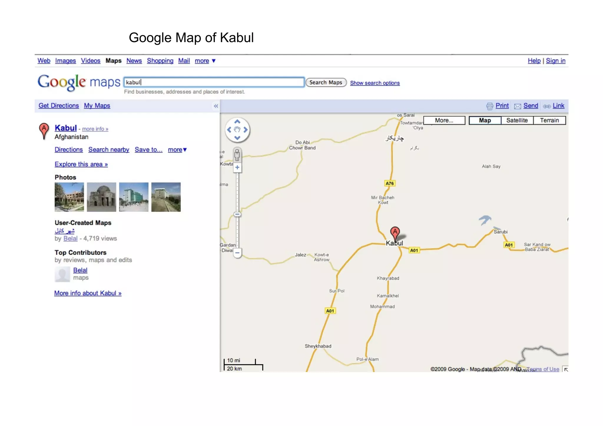 Google Map of Kabul
 