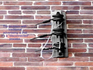 The problem with  traditional advertising is that it's a "disconnected" process  