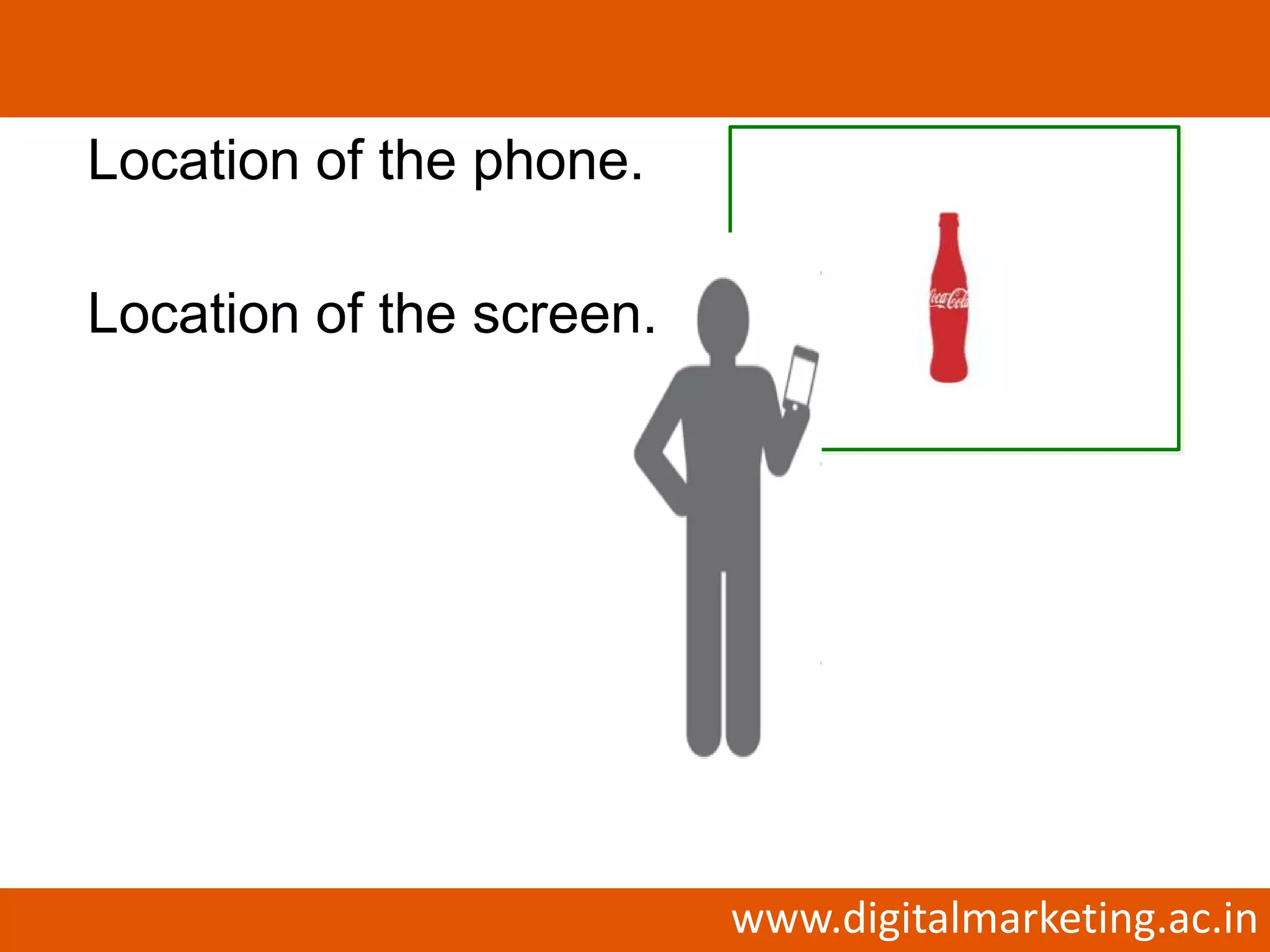 Location of the phone.

Location of the screen.




                          www.digitalmarketing.ac.in
 
