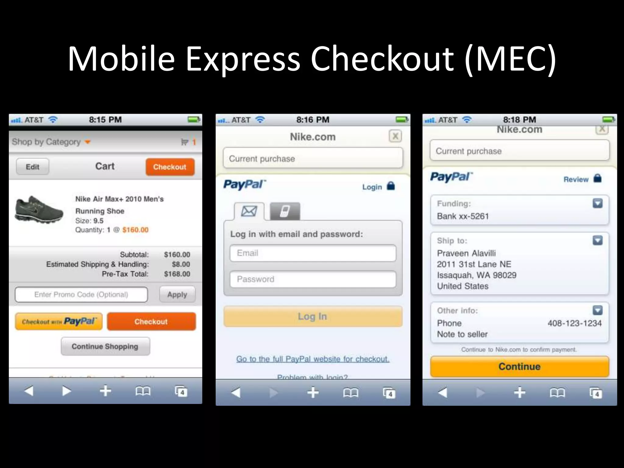 Mobile Express Checkout (MEC)
 