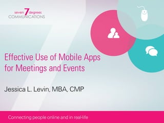 Effective Use of Mobile Apps
for Meetings and Events

Jessica L. Levin, MBA, CMP
 