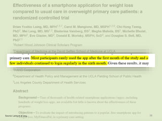 Source: Laing et al 2014 38
 