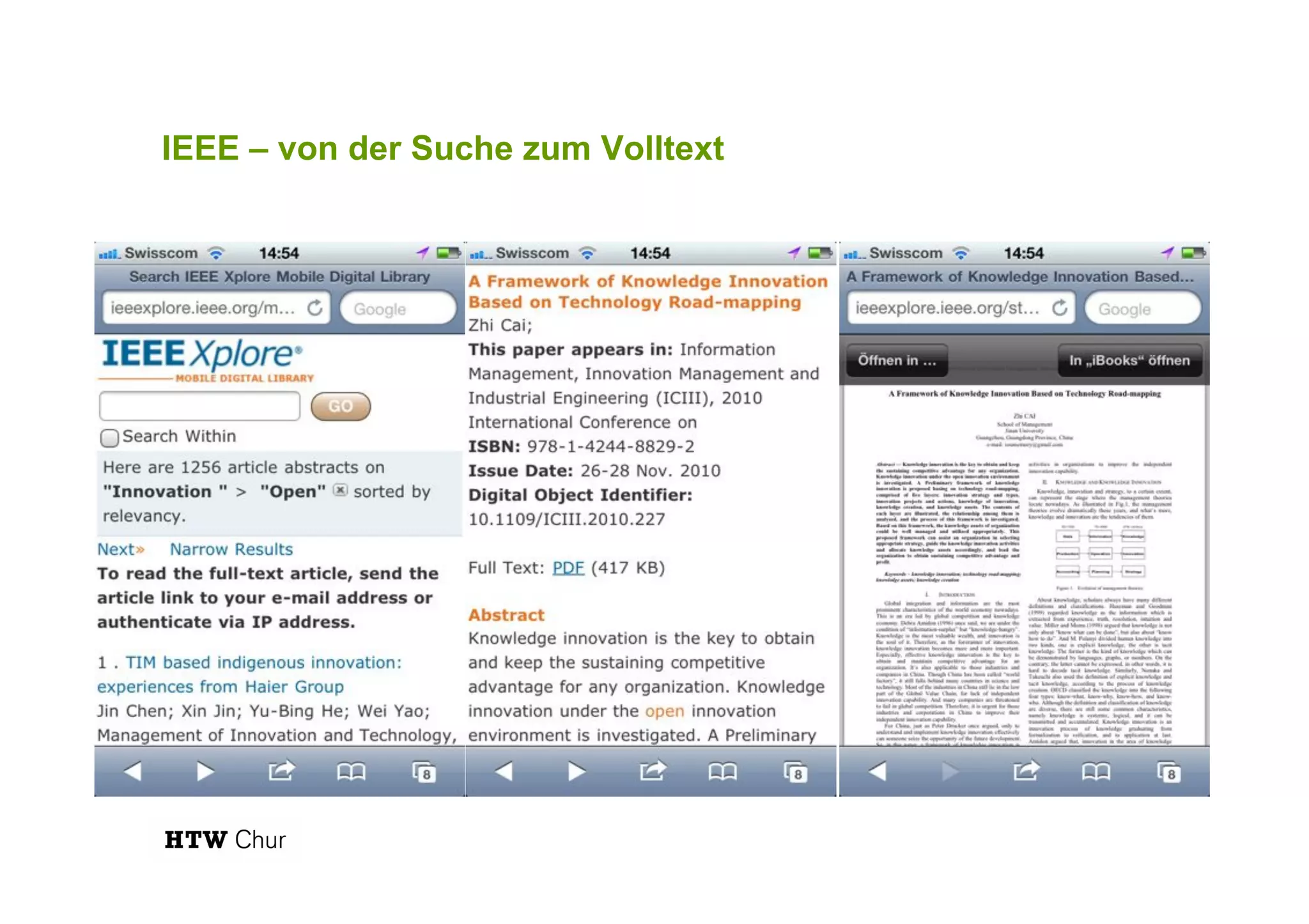 IEEE – von der Suche zum Volltext
 