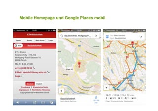 Mobile Homepage und Google Places mobil
 