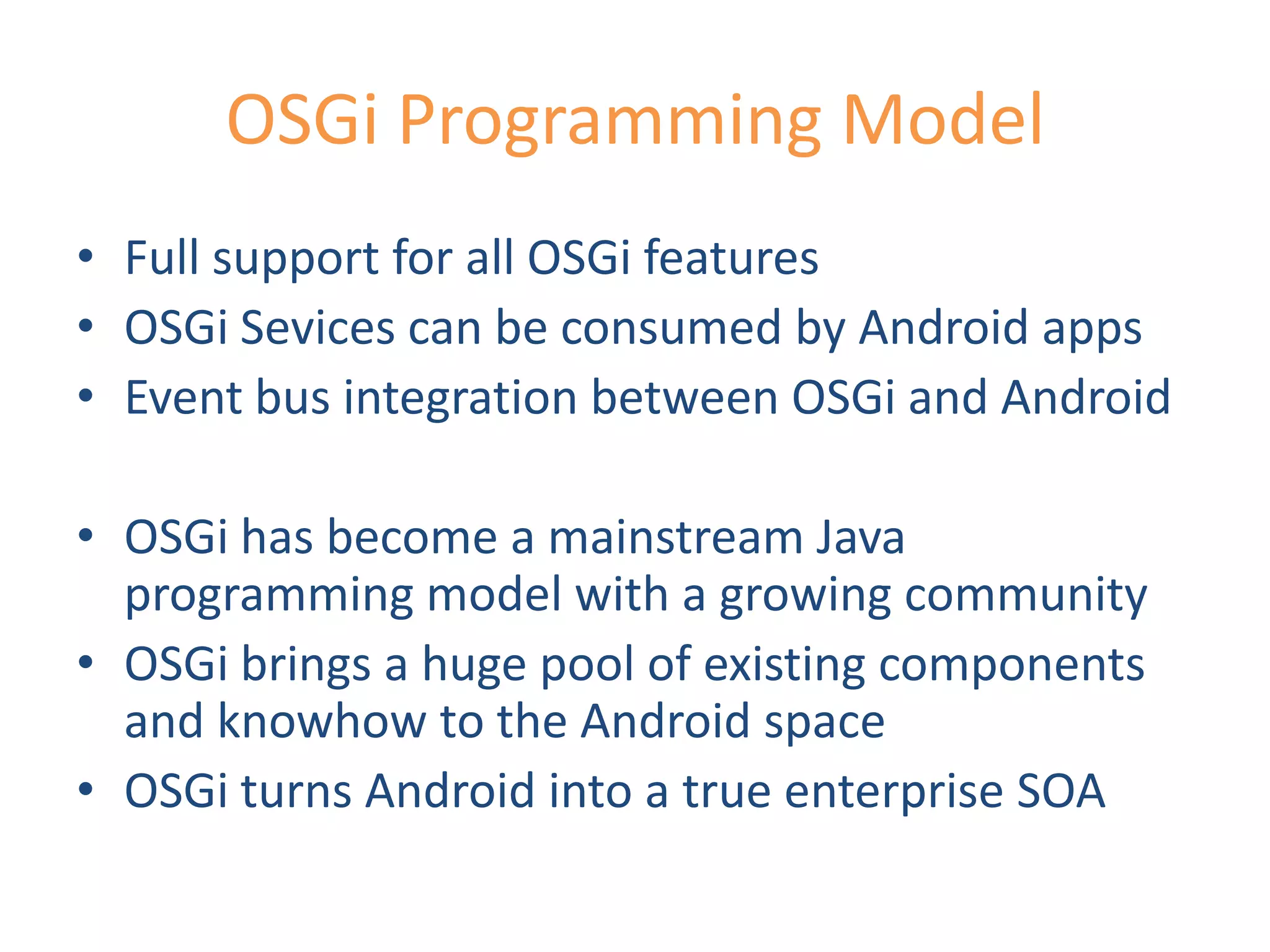  JavaScript APIs (i.e. wrappers for  OSGi services) loadable from localhost