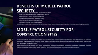 Mobile Patrol Security Services Property Protection | PPTX