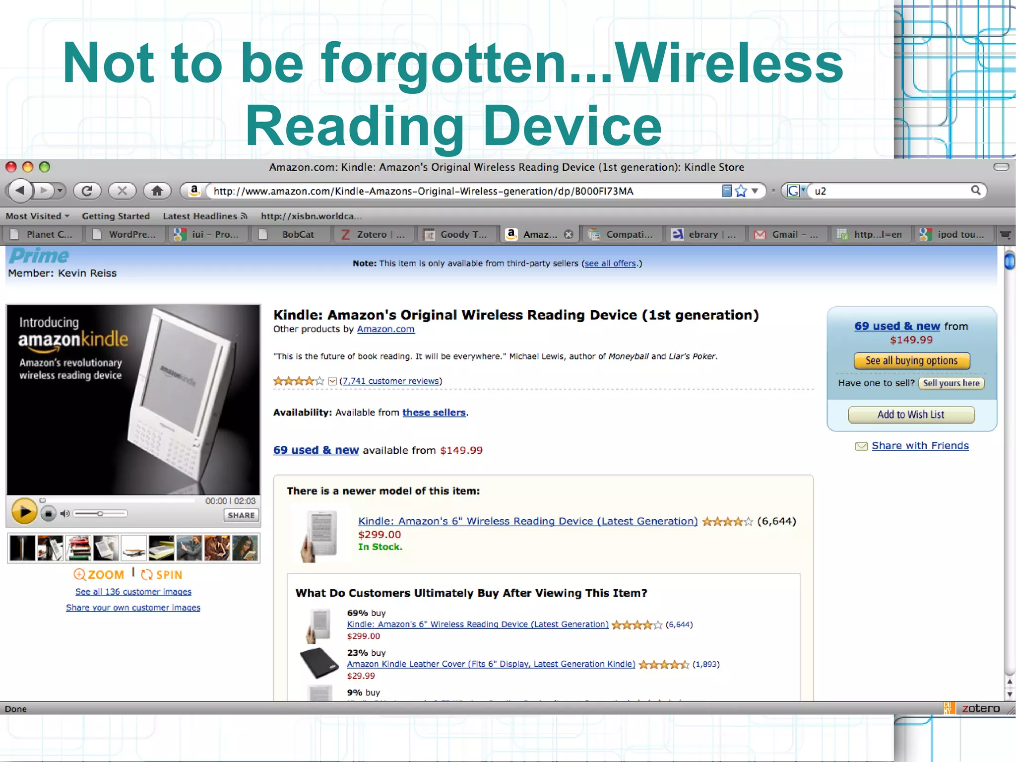 Not to be forgotten...Wireless
       Reading Device
 