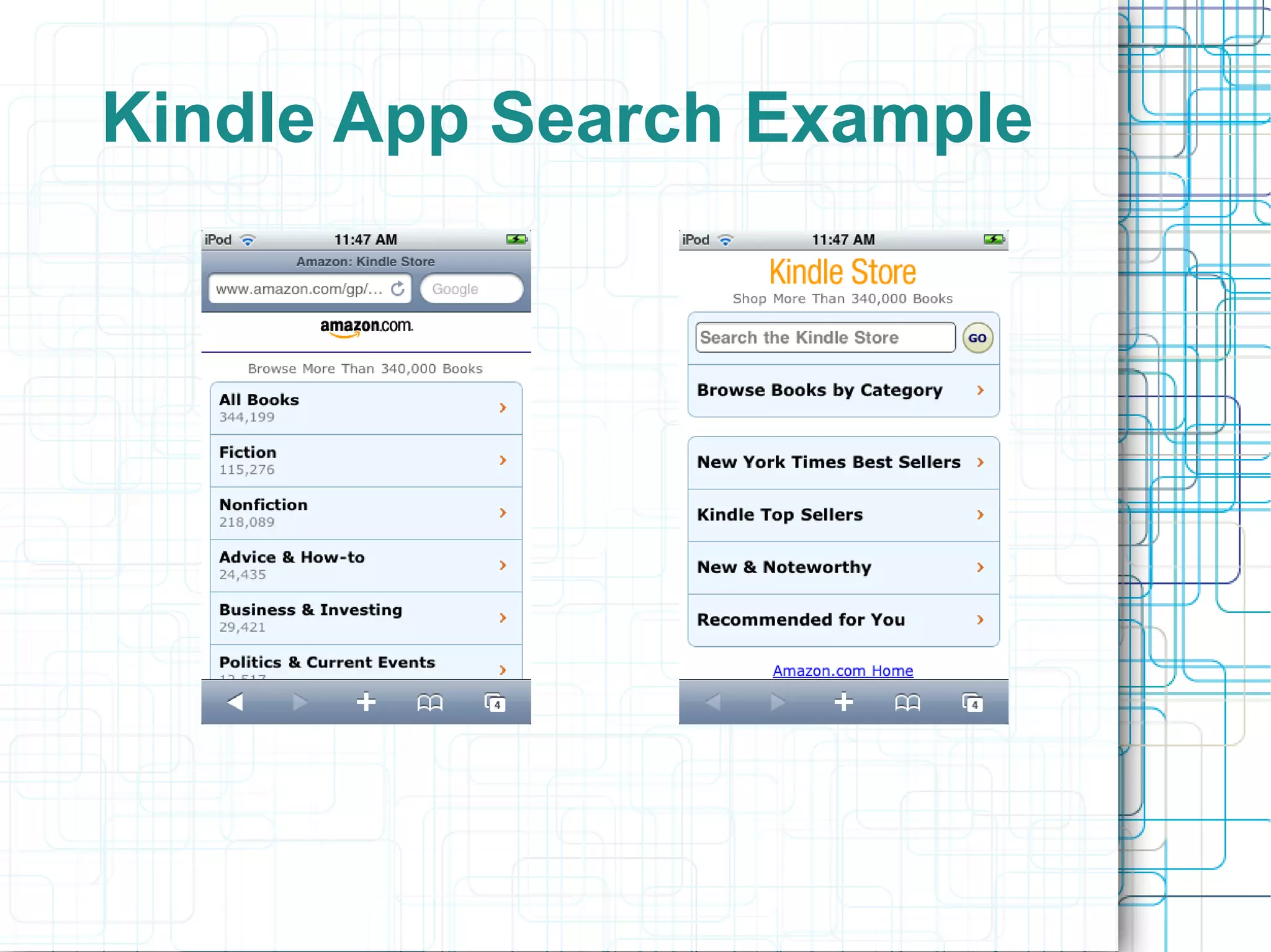Kindle App Search Example
 