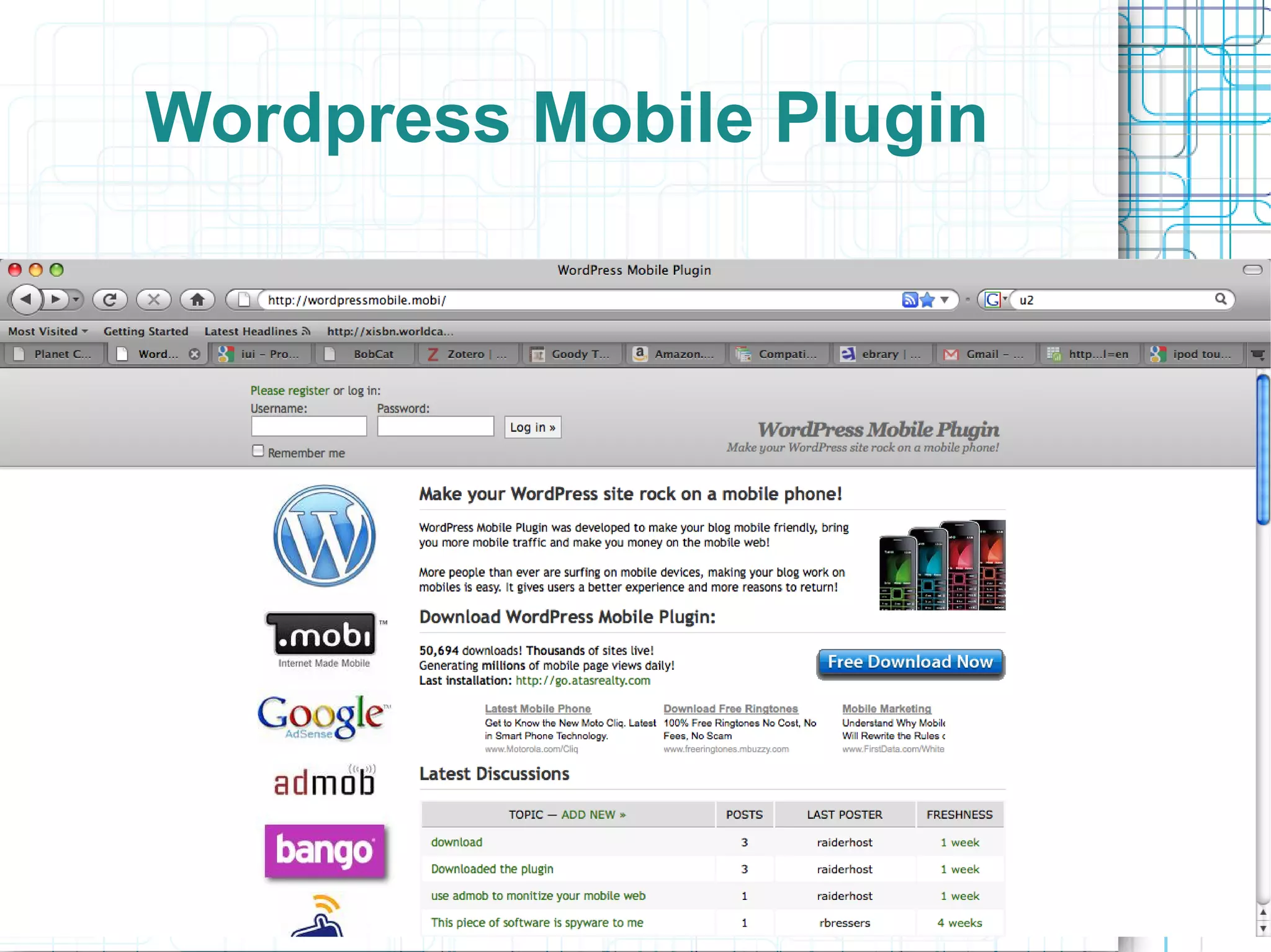 Wordpress Mobile Plugin
 