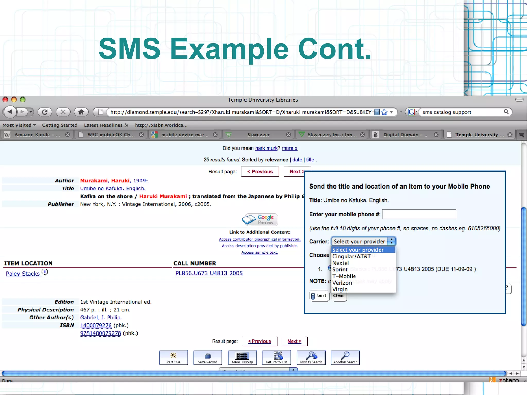 SMS Example Cont.
 