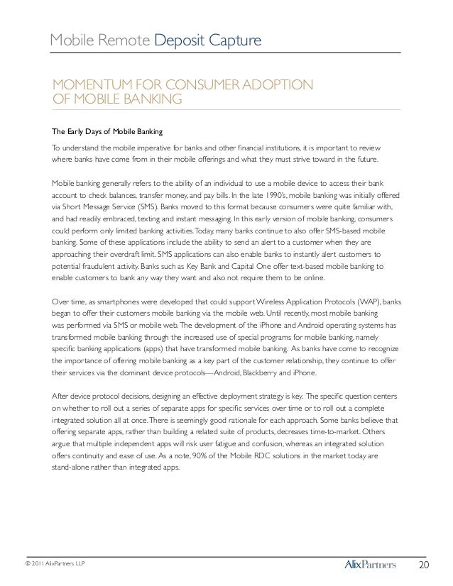 Mobile Remote Deposit Capture Changing How Consumers Bank And Banks mobile remote deposit capture changing