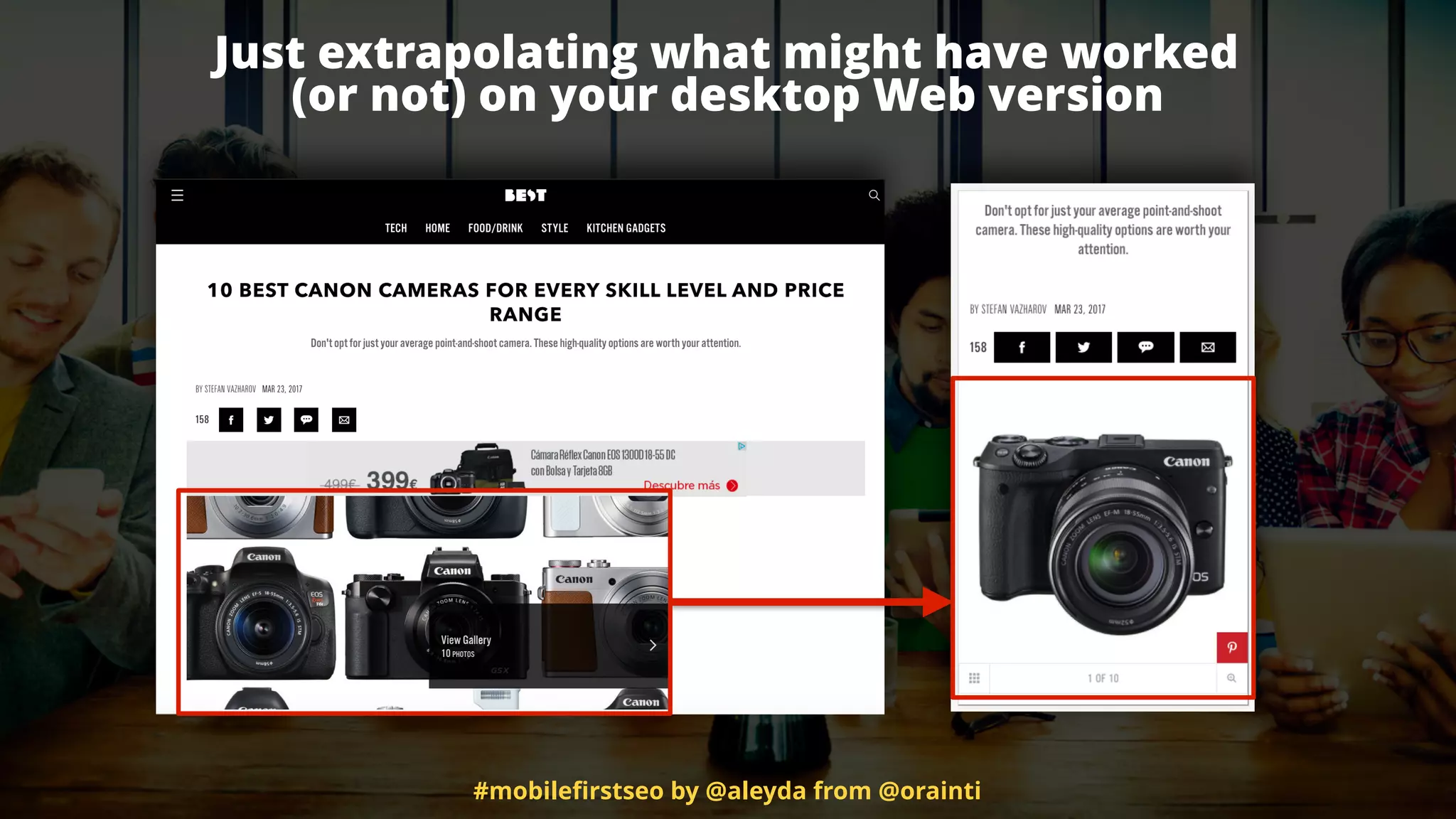 #mobileﬁrstseo by @aleyda from @orainti
Just extrapolating what might have worked  
(or not) on your desktop Web version
 