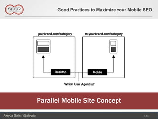 Good Practices to Maximize your Mobile SEO




                         Parallel Mobile Site Concept
Aleyda Solis / @aleyda                                               141
 