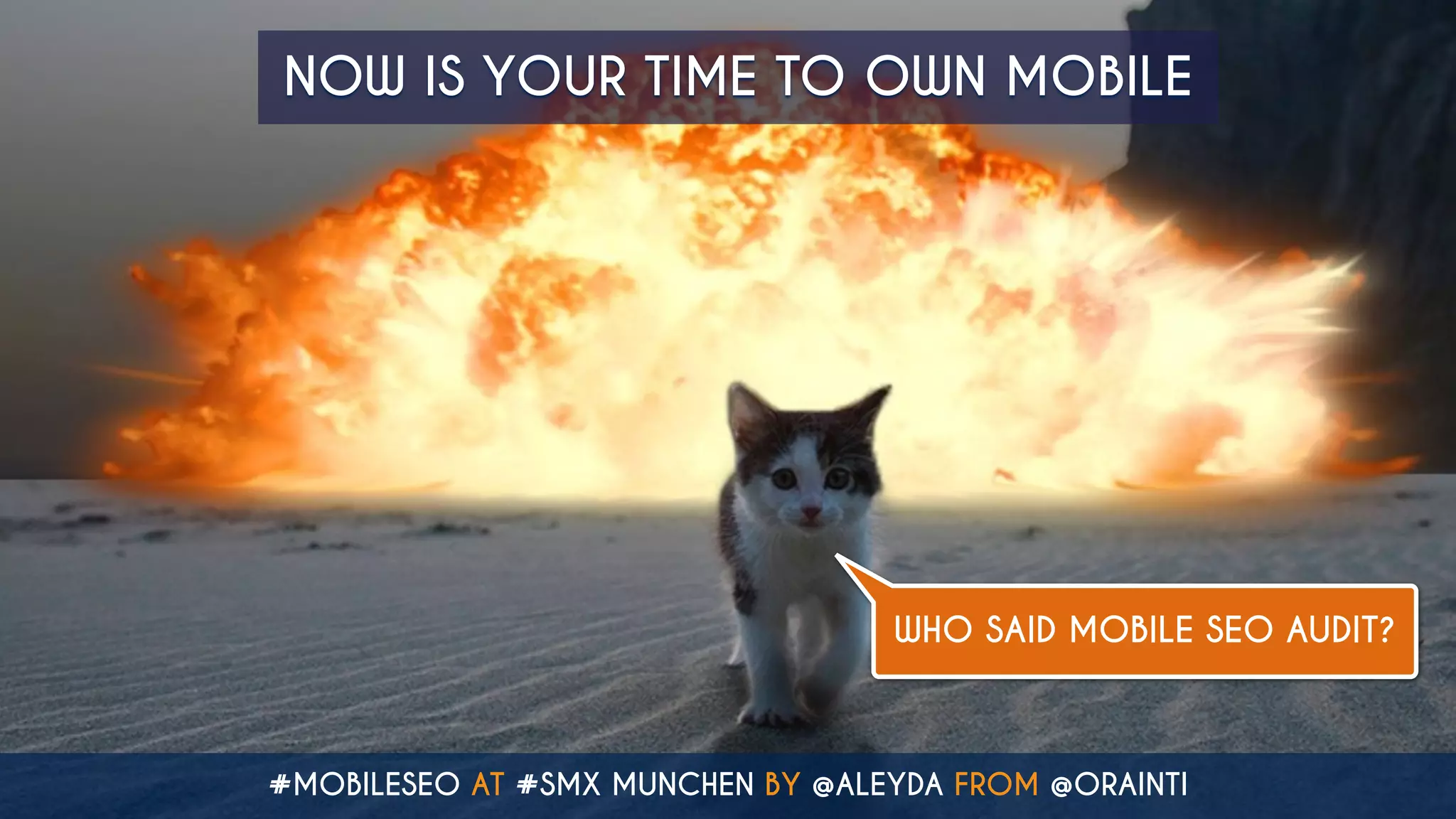 #MOBILESEO AT #SMX MUNCHEN BY @ALEYDA FROM @ORAINTI
NOW IS YOUR TIME TO OWN MOBILE
WHO SAID MOBILE SEO AUDIT?
 