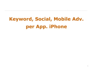 Keyword, Social, Mobile Adv. per App. iPhone 