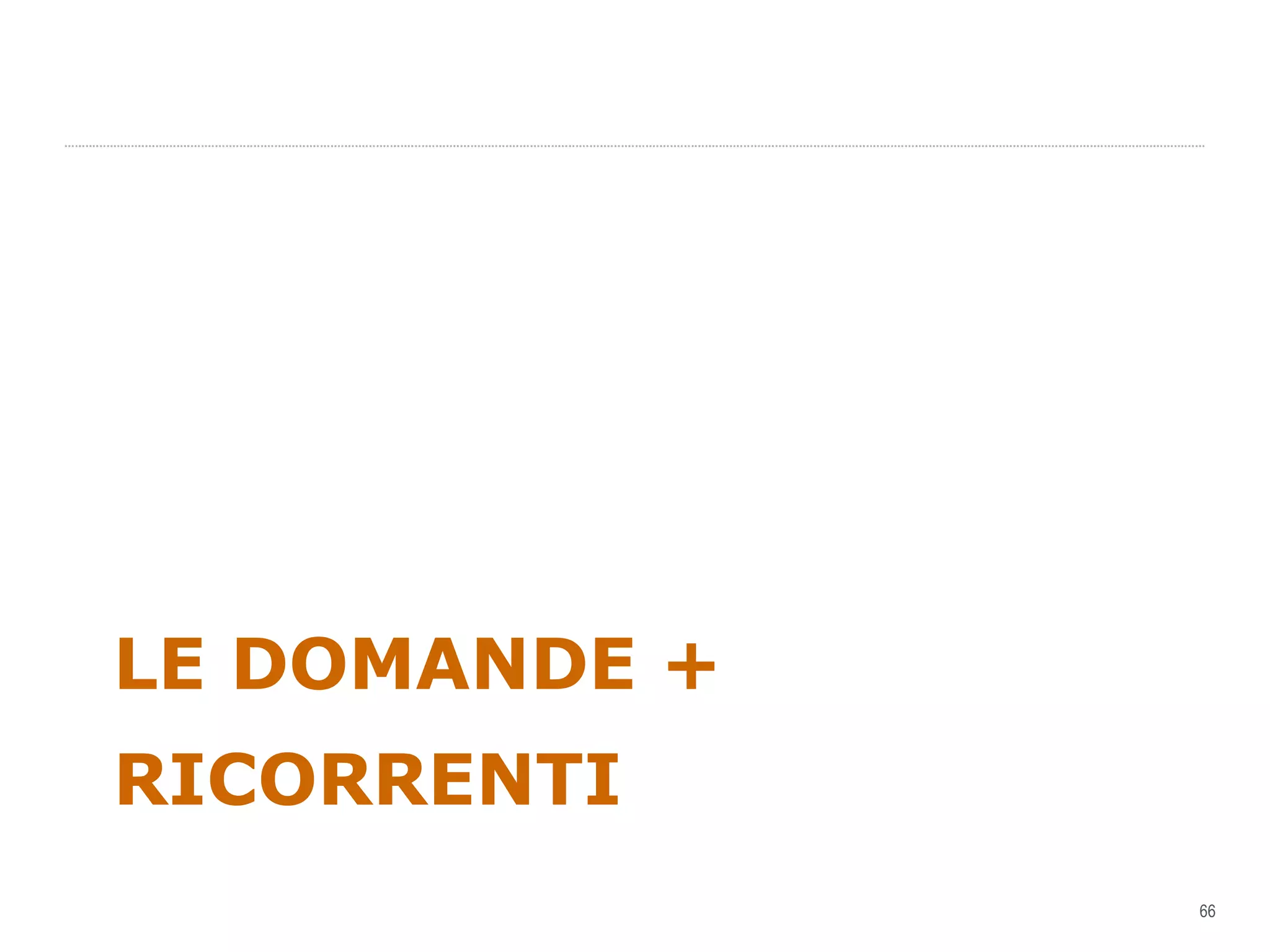 LE DOMANDE + RICORRENTI 