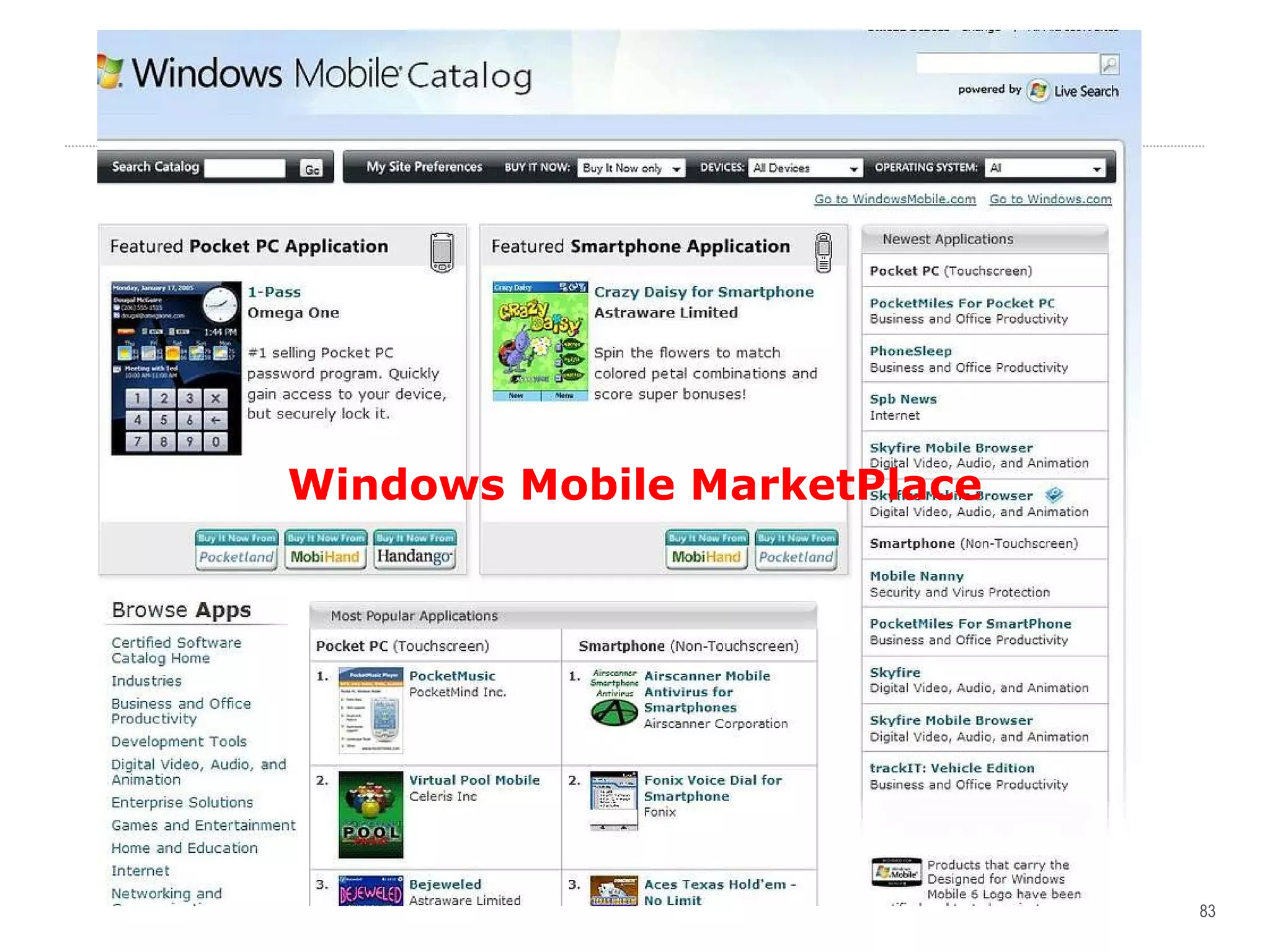Windows Mobile MarketPlace 