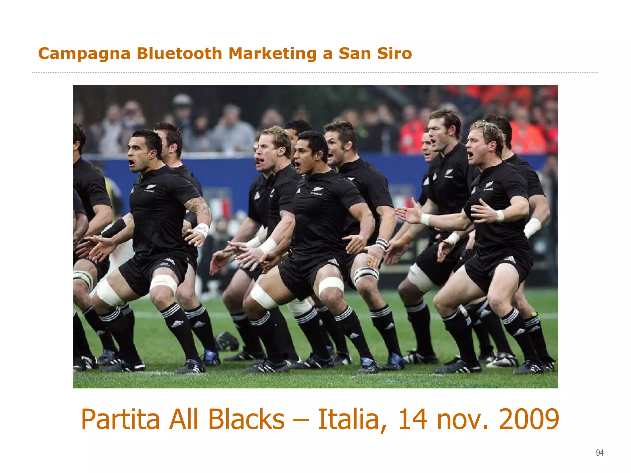 Campagna Bluetooth Marketing a San Siro  Partita All Blacks – Italia, 14 nov. 2009 