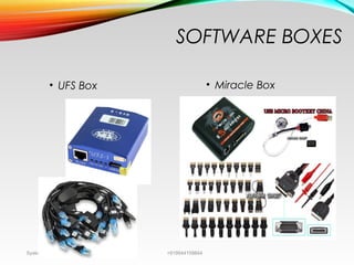SOFTWARE BOXES
• UFS Box • Miracle Box
Syskan Technosoft +919944159844
 