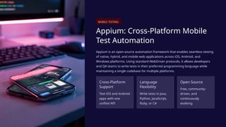 Mobile Testing ensures that mobile applications | PPTX