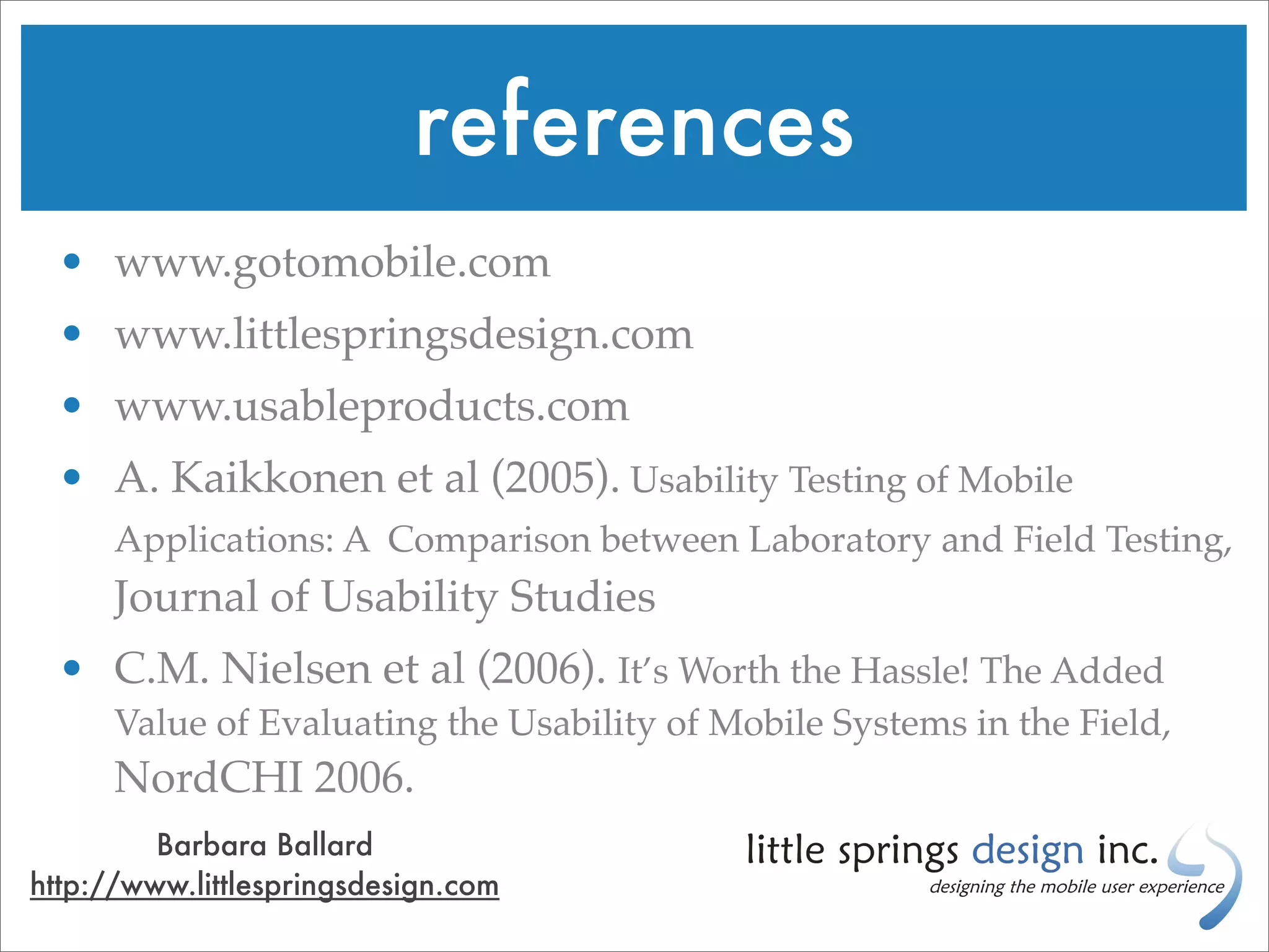 Mobile Usability Testing