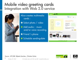 Mobile video using SOA / SDP and IMS