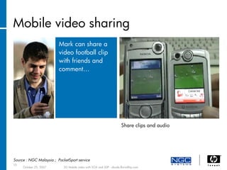 Mobile video using SOA / SDP and IMS