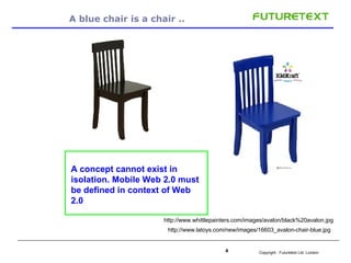 A blue chair is a chair ..  http://www.whittlepainters.com/images/avalon/black%20avalon.jpg http://www.latoys.com/new/images/16603_avalon-chair-blue.jpg A concept cannot exist in isolation. Mobile Web 2.0 must be defined in context of Web 2.0 