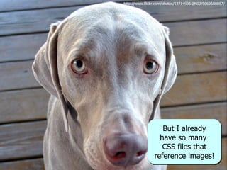 http://www.flickr.com/photos/12714995@N03/5069508897/




                   But I already
                  have so many
                   CSS files that
                reference images!
 