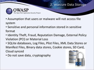 Mobile security, OWASP Mobile Top 10, OWASP Seraphimdroid
