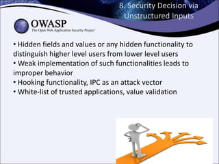 Mobile security, OWASP Mobile Top 10, OWASP Seraphimdroid