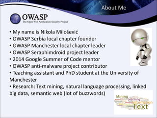 Mobile security, OWASP Mobile Top 10, OWASP Seraphimdroid