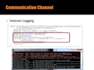  Insecure Logging
 