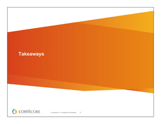 Takeaways




            © comScore, Inc. Proprietary and Confidential.   31
 