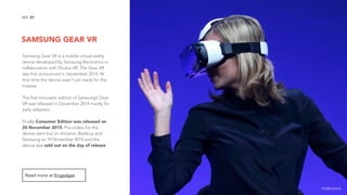 NETFLIX WITH OCULUS VR
32NO.
Netﬂix is heading into virtual reality.
The streaming giant started partnering with
Facebook-...