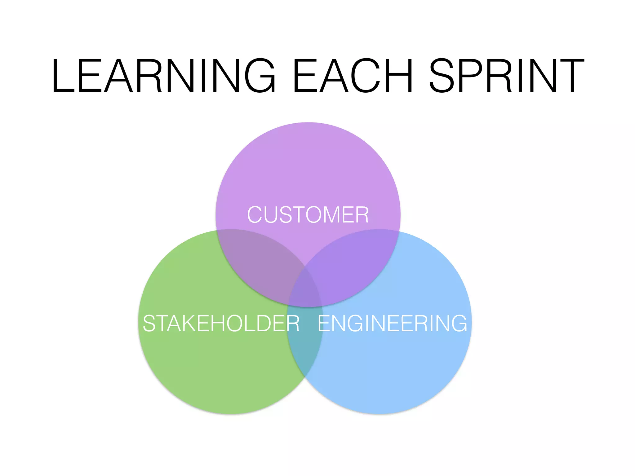LEARNING EACH SPRINT CUSTOMER   ENGINEERINGSTAKEHOLDER  