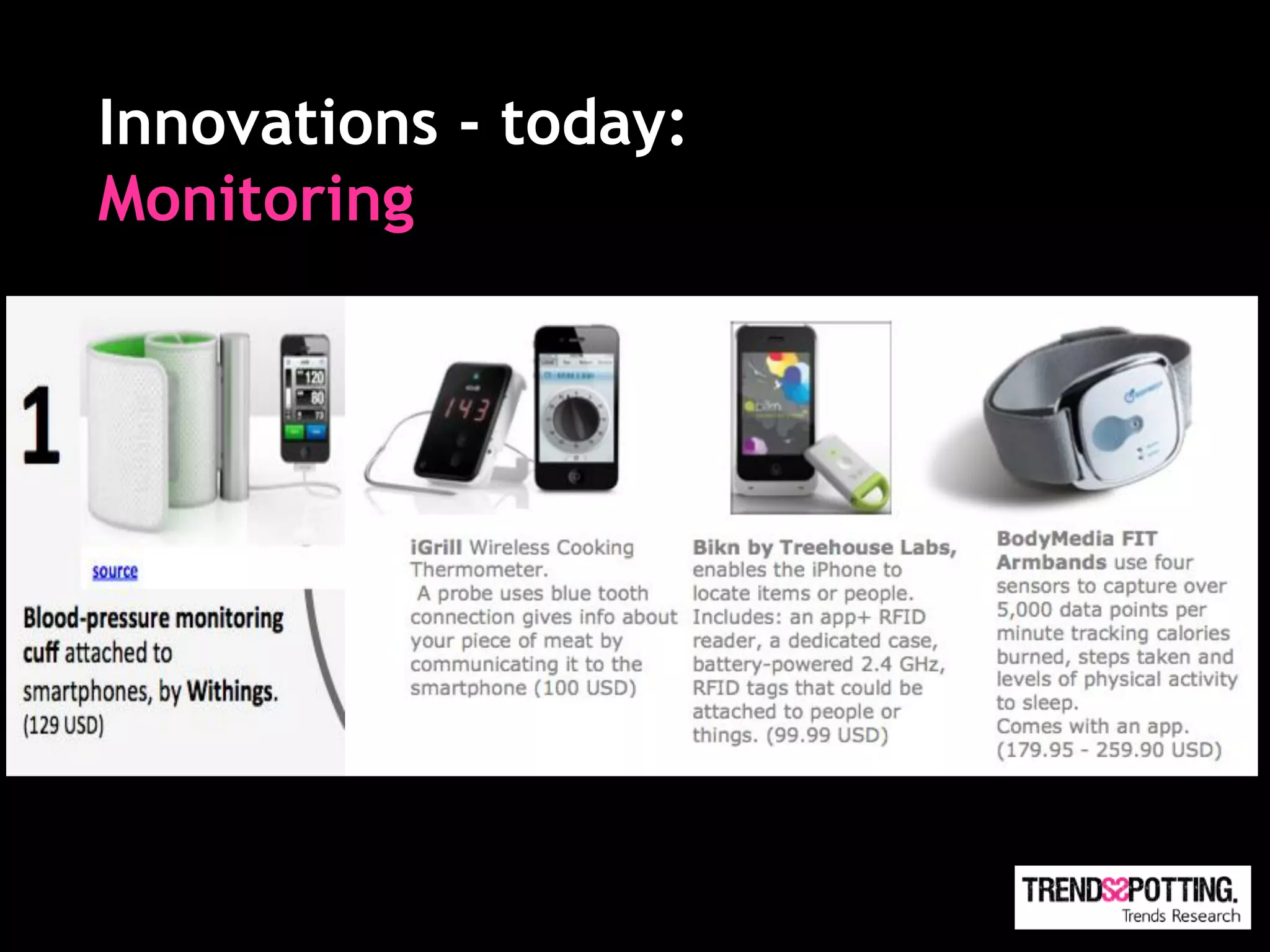 Innovations - today:
Monitoring
 