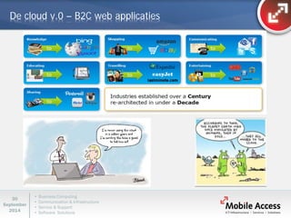 • Business Computing 
• Communication & Infrastructure 
• Service & Support 
• Software Solutions 
30 
September 
2014 
De cloud v.0 – B2C web applicaties  