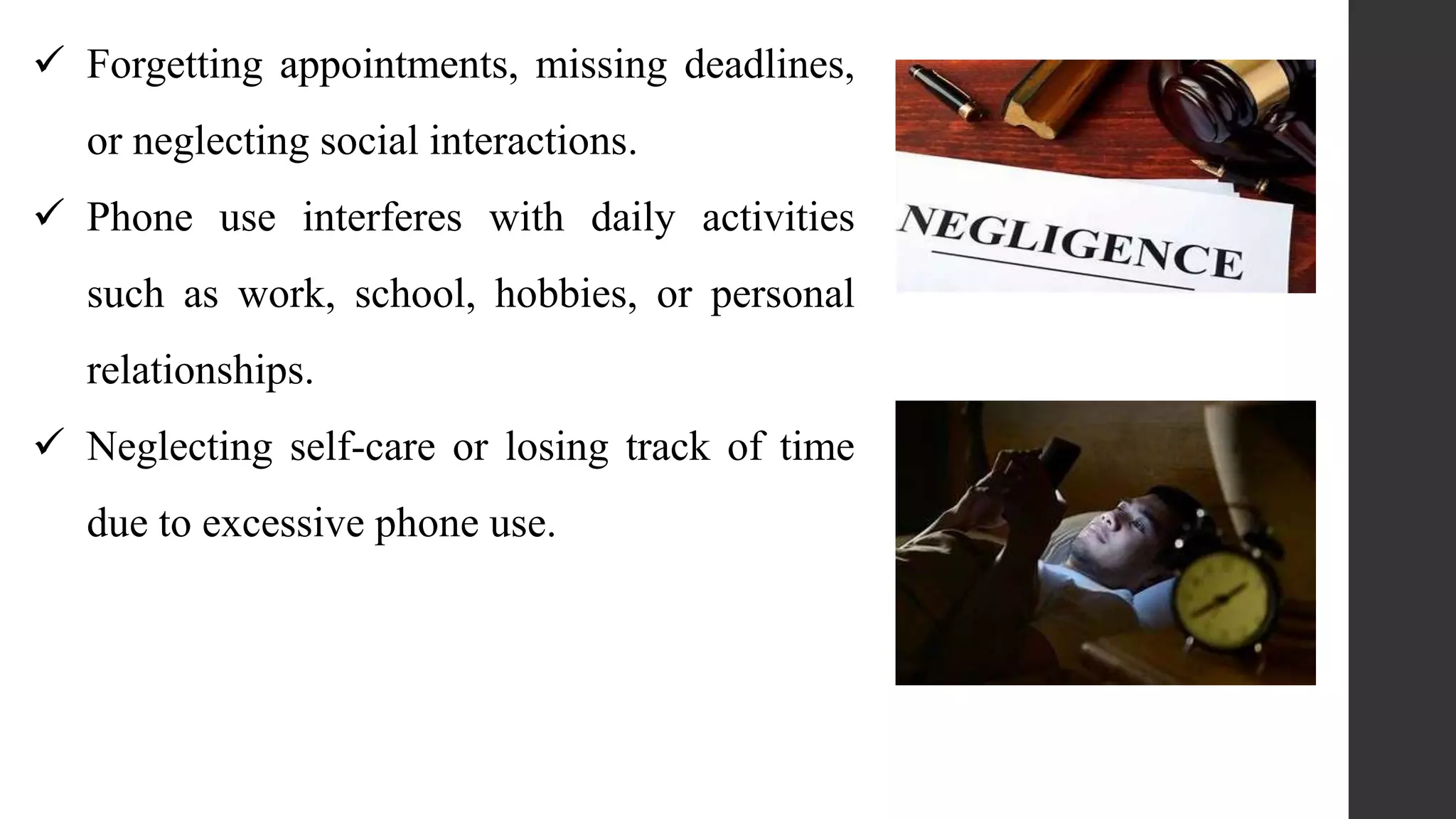 Illustration of Excessive Mobile Phone Use Symptoms