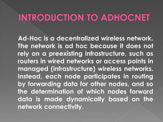 Mobile ad hoc network | PPTX